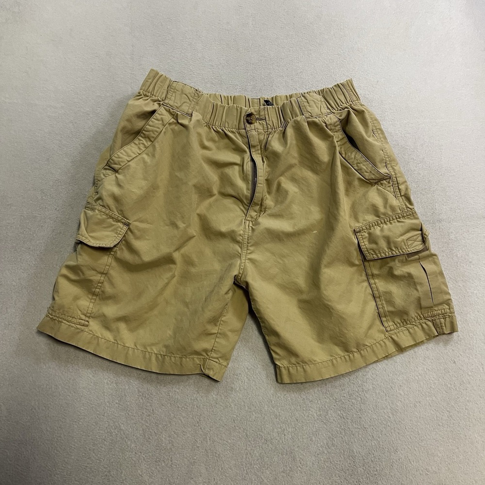 Vintage Op Sports Shorts Men's Size Large Tan Cargo Drawstring Waist 90's Y2K
